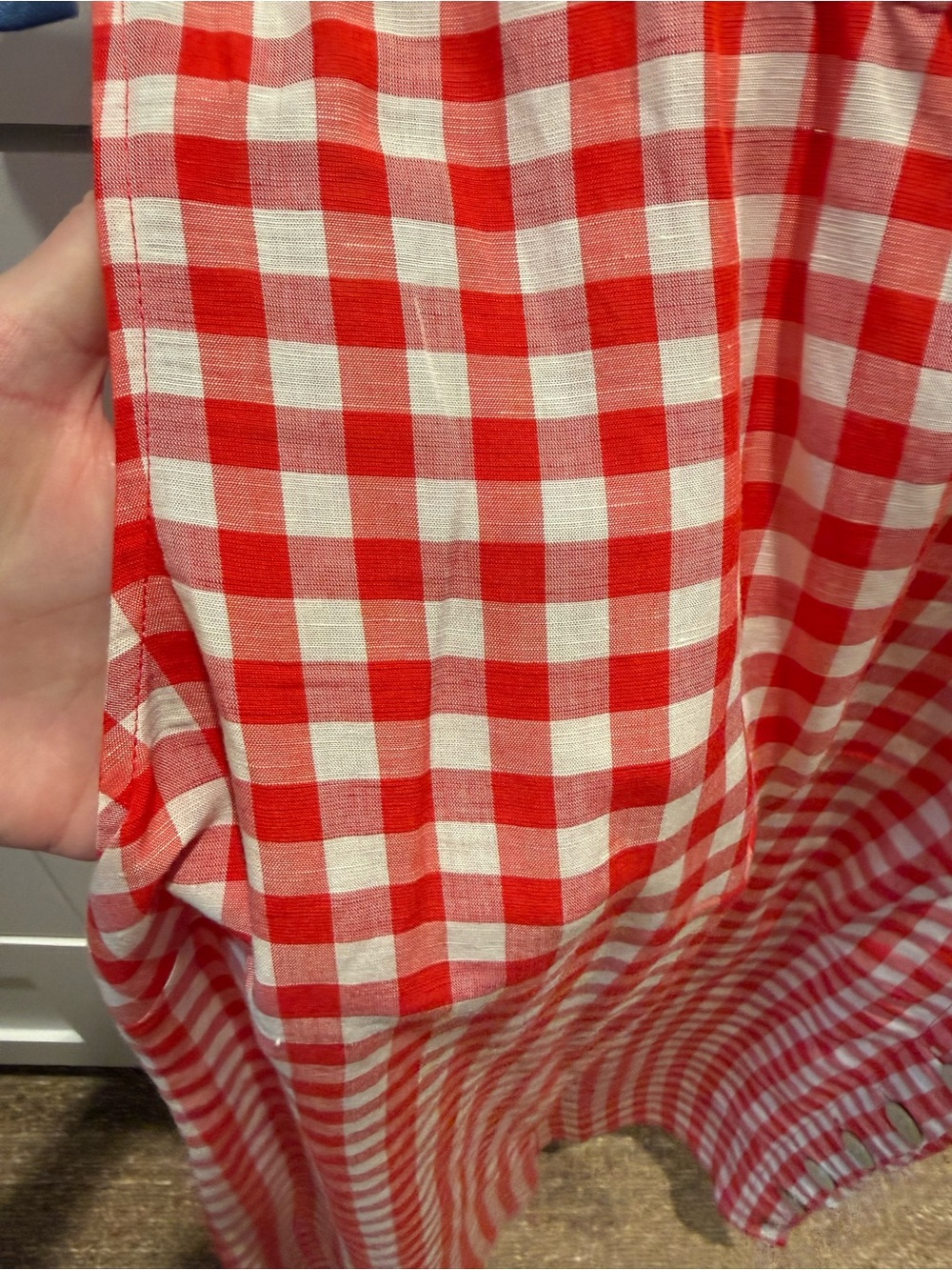 Doen Red and White Gingham Mini Dress